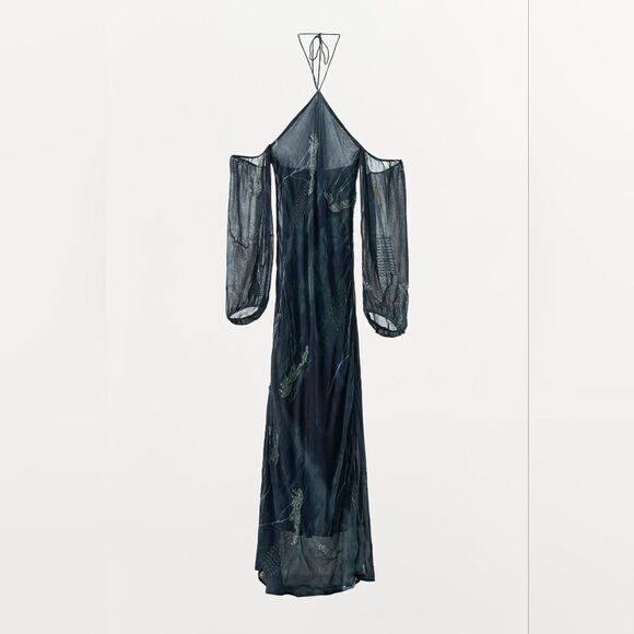 NWT ZARA Benla HALTER DRESSโWITH METALLIC THREAD AND BEADING - Picture 14 of 15